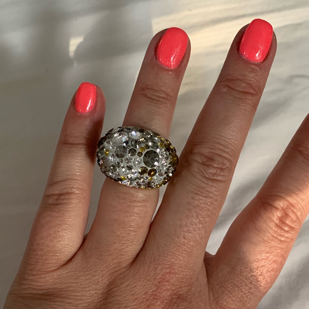 Swarovski Gold Pave Crystal Ring
